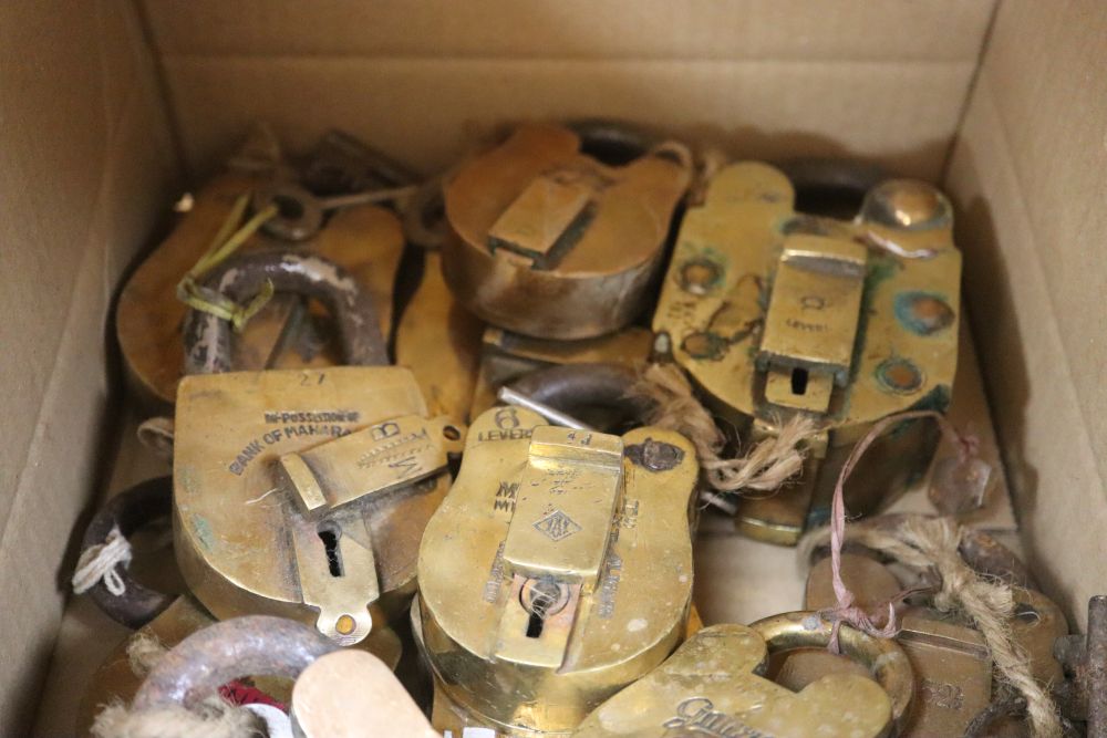 A quantity of old padlocks and keys